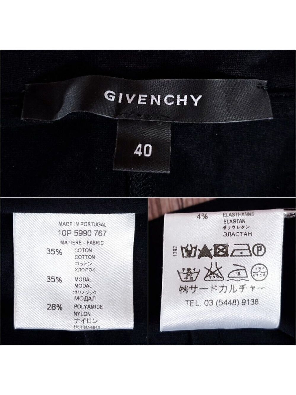 Givenchy Womens Size 40 Black Pleated Super Skinny Pants Cotton Blend Stretch - Picture 7 of 9